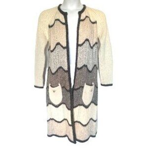 LoveShackFancy Dallas Duster Chevron Striped Long Cardigan Cloudy Grey Size XS